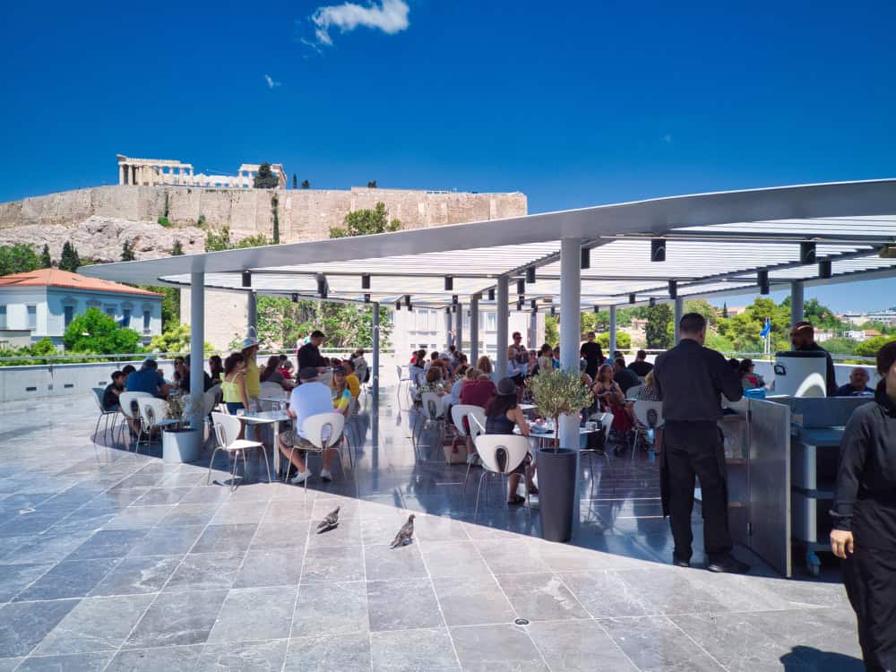 People eating at Acropolis museum terrace, source: Shutterstock