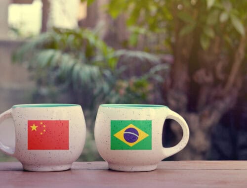China Brazil coffee cups, source: Shutterstock