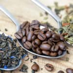 tea and coffee on spoons, source: Shutterstock