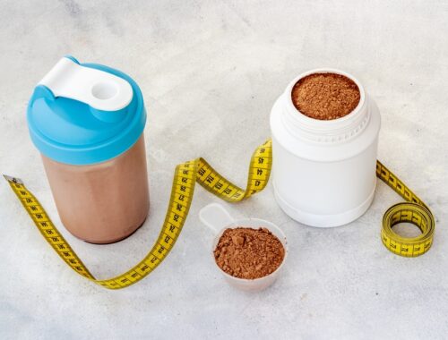 proffee / protein shake weight gain / weight loss concept, source: Shutterstock