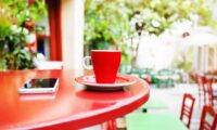 Cup of coffee and smartphone, source: Shutterstock